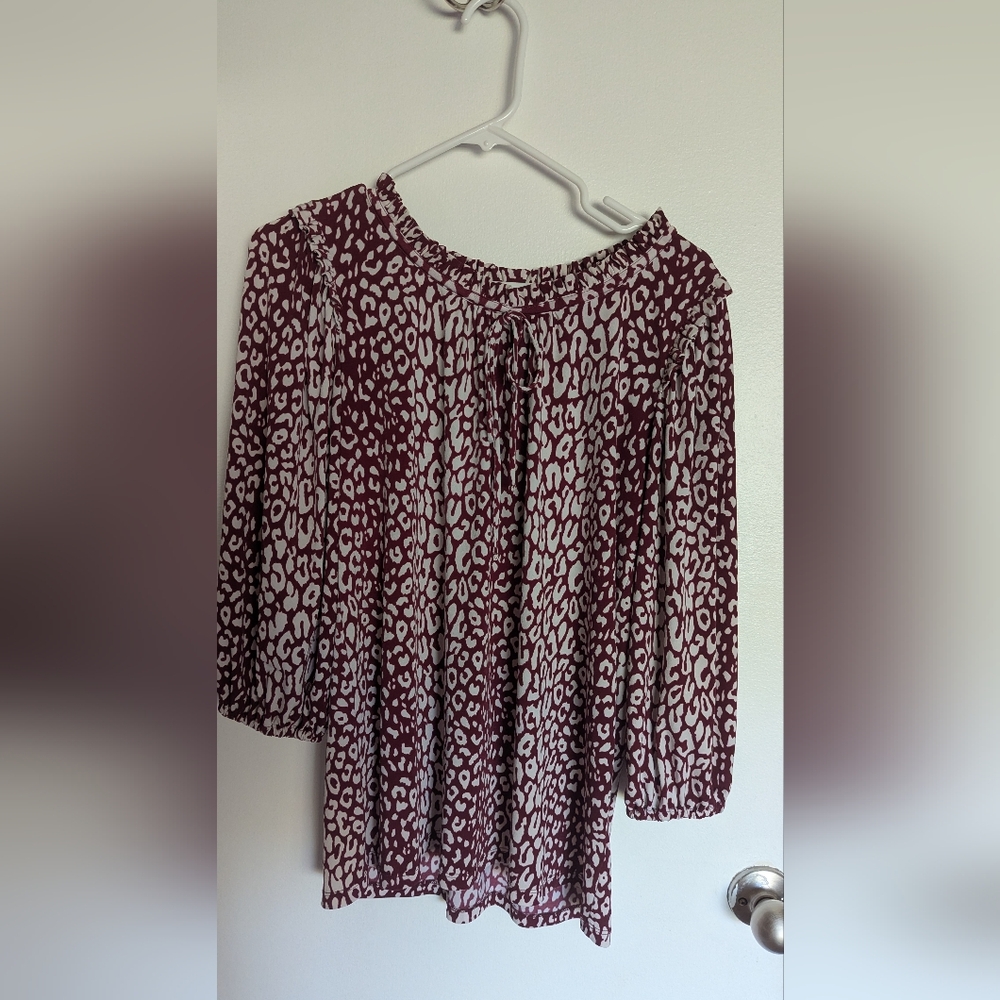 Michael Kors Burgandy Print Women's Too Size Medium